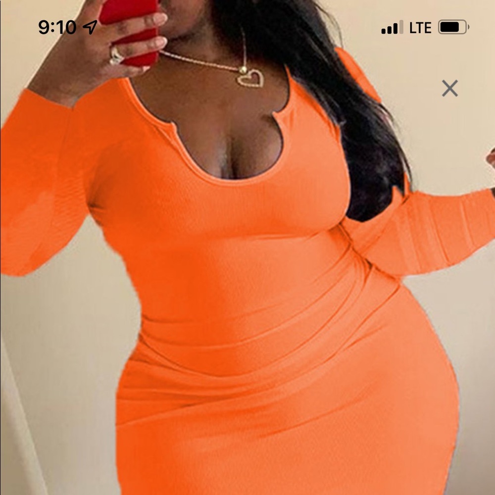 Plus Size orange dress